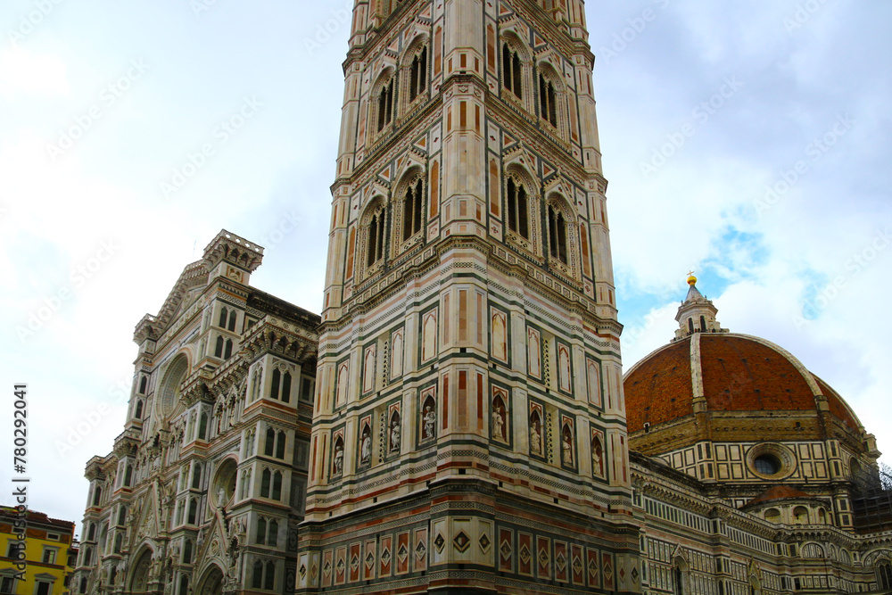 Cathedral of Santa Maria del Fiore with the Campanile di Giotto, Florence, Tuscany, Italy