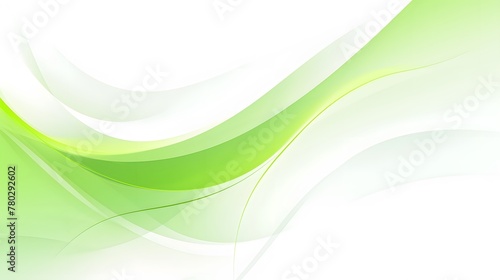 Essential green and white curve waves illustration on white background for wallpaper, abstract energetic green wavy backdrop