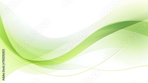 Essential green and white curve waves illustration on white background for wallpaper, abstract lively green wavy backdrop