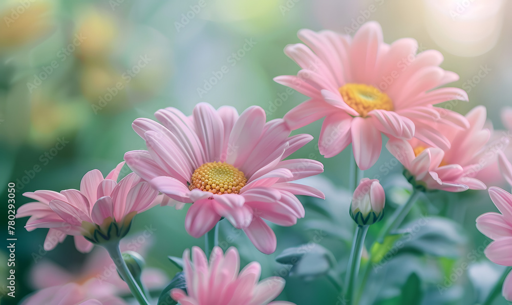 Delicate pink chrysanthemum flowers, Generative AI Delicate pink chrysanthemum flowers, Generative AI