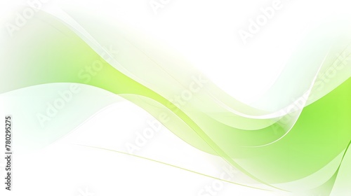Essential green and white curve waves illustration on white background for wallpaper, abstract lively green wavy backdrop