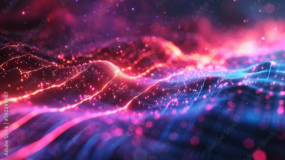 A futuristic abstract background with a neon laser cutting through a mathematical shape reminiscent of a nebula A futuristic abstract background with a neon laser cutting through a mathematical shape reminiscent of a nebula