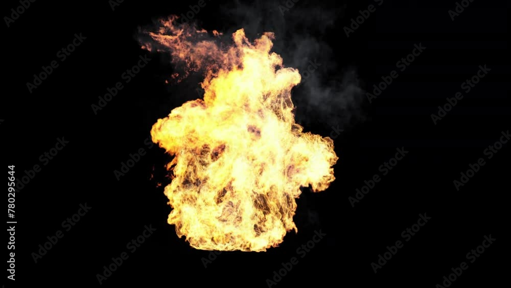 Fire explosion on the kitchenware on black background with alpha channel Fire explosion on the kitchenware on black background with alpha channel