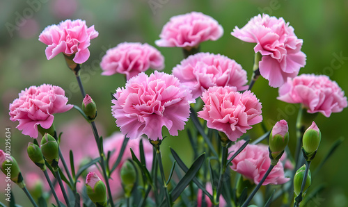 Pink carnation flowers  Generative AI 