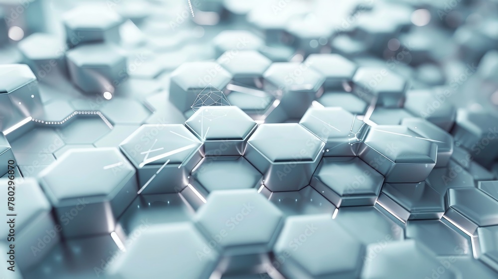 A sophisticated abstract backdrop with hexagonal motifs and interconnected lines A sophisticated abstract backdrop with hexagonal motifs and interconnected lines