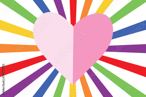pride, month, lgbtq, lesbian, gay, bisexual, transgender, queer, heart, rainbow, colorful, wishing, greeting, post, banner, vector, illustration, 