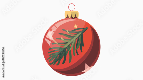 ball with pine tree of christmas isolated icon vector