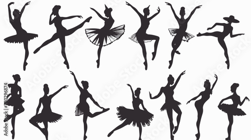 ballerina silhouette. ballet dancer silhouette with vector