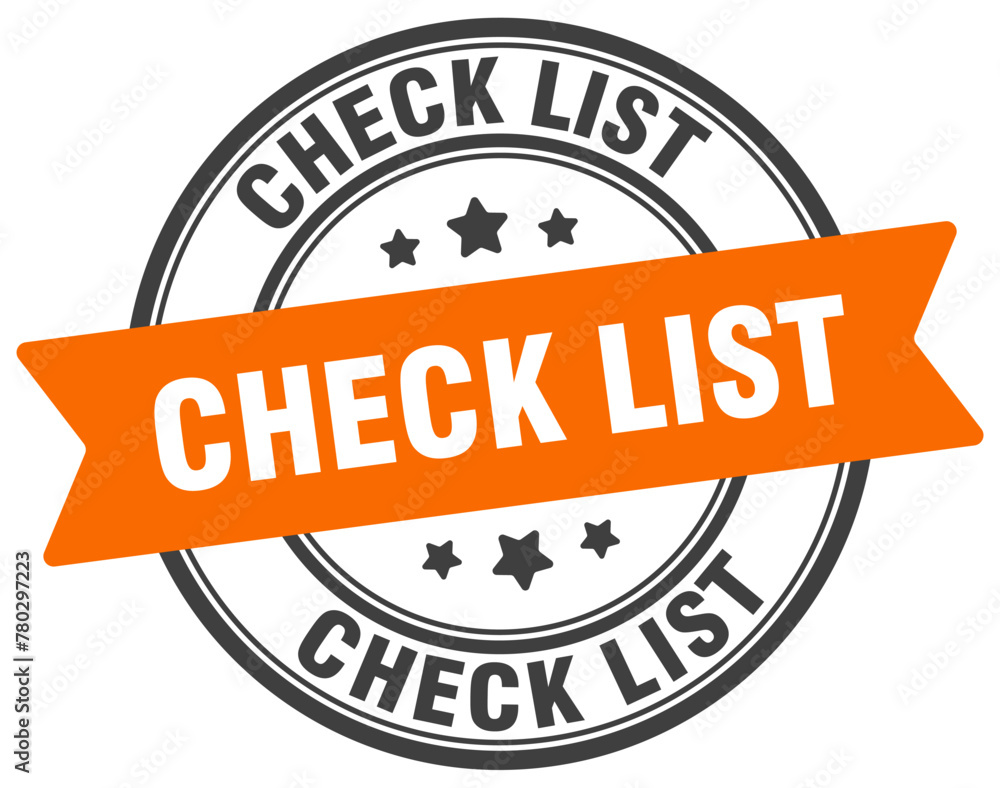 check list stamp. check list label on transparent background. round sign check list stamp. check list label on transparent background. round sign