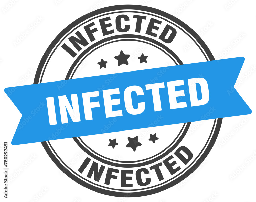 infected stamp. infected label on transparent background. round sign infected stamp. infected label on transparent background. round sign