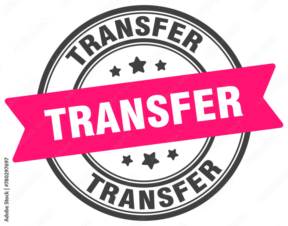 transfer stamp. transfer label on transparent background. round sign