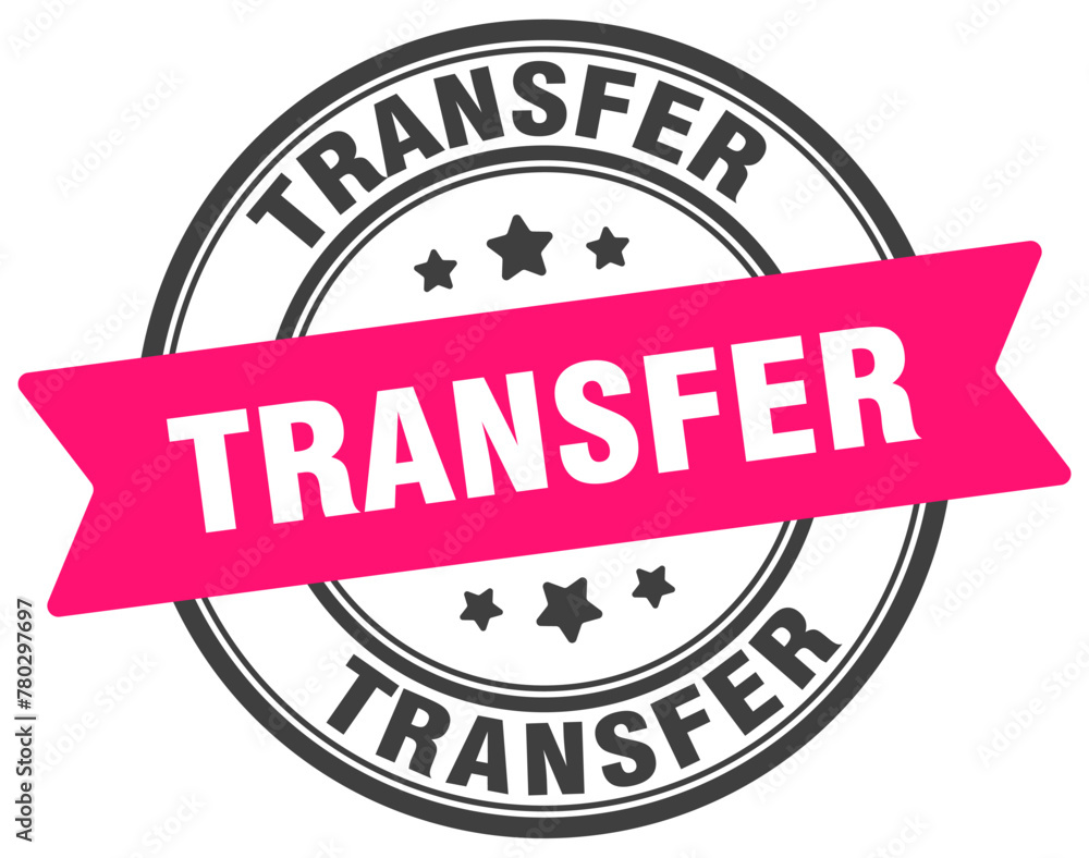 transfer stamp. transfer label on transparent background. round sign transfer stamp. transfer label on transparent background. round sign