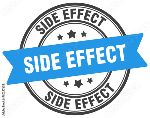 side effect stamp. side effect label on transparent background. round sign