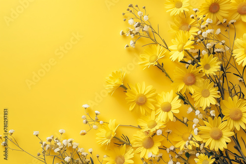 Sommer gelber Hintergrund mit Blumen