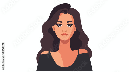 beautiful woman avatar character flat vector 