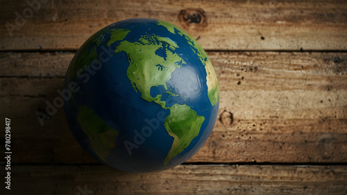 globe on wood