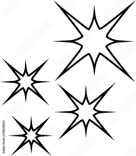 Star icon vector. Twinkling star illustration sign. Sparkles symbol. Shining burst logo.