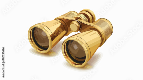 Binocular gold vector icon flat vector