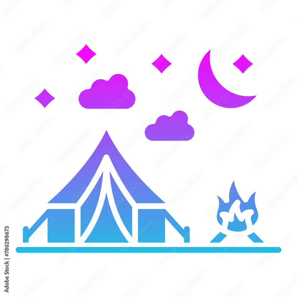 Night camp Icon Night camp Icon