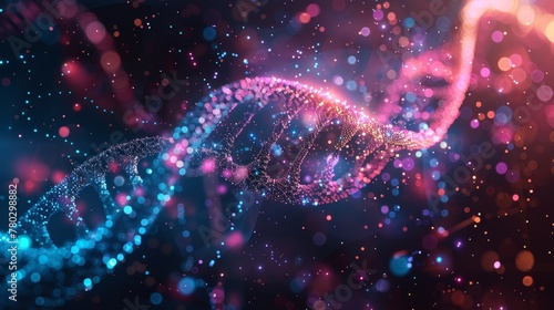 An abstract vector background depicting futuristic DNA technology elements