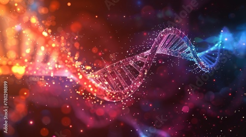 An abstract vector background featuring futuristic DNA technology elements