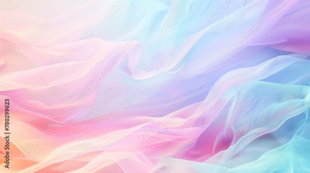 A gentle wave of pastel colors flows in a calming rhythm, ideal for kids' presentations or educational content. - obrazy, fototapety, plakaty 