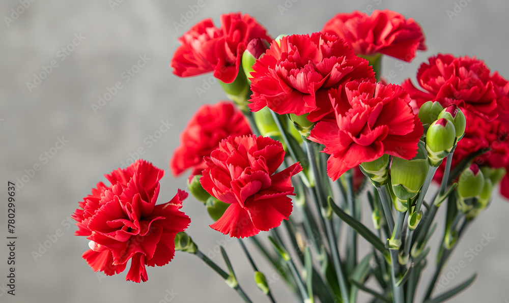red carnation flowers, Generative AI red carnation flowers, Generative AI