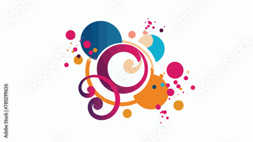 Bright cute circular abstraction or logo flat vector