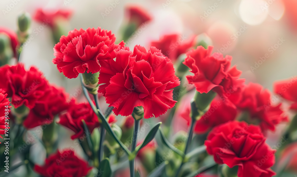 red carnation flowers, Generative AI red carnation flowers, Generative AI