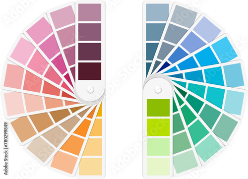 Color samplers with diverse range of shades and tints