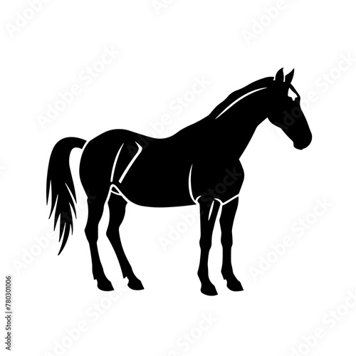 Simple horse isolated black flat icon.