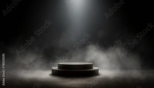 Foggy Spotlight on Dark Background