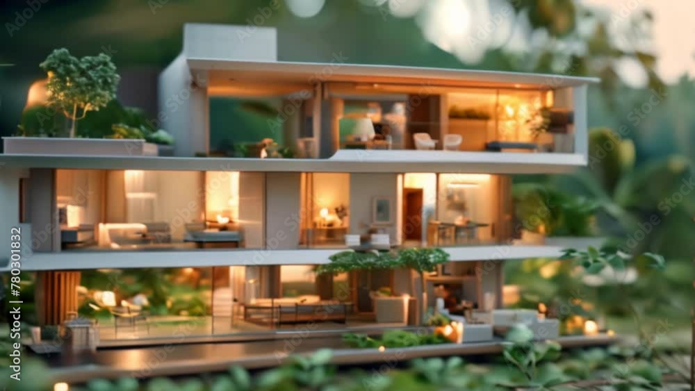 Show design drawing presents an illustration of a contemporary miniature building or modern home office that emphasizes sustainable materials exterior and interior. Show design drawing presents an illustration of a contemporary miniature building or modern home office that emphasizes sustainable materials exterior and interior.