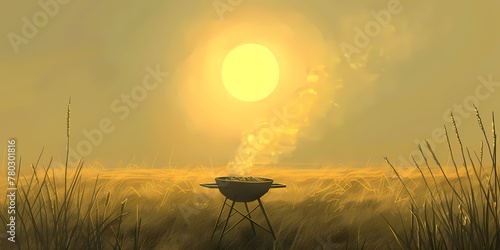 Sunset BBQ in the Field