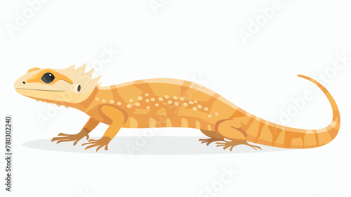 Cartoon cute lizard flat vector © Noman
