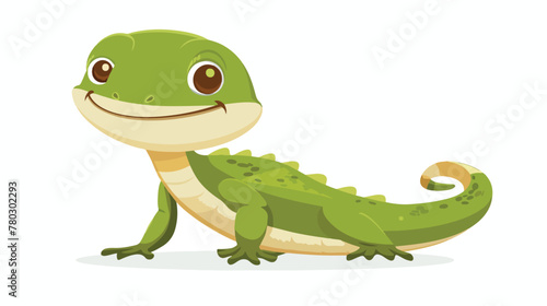 Cartoon cute lizard flat vector