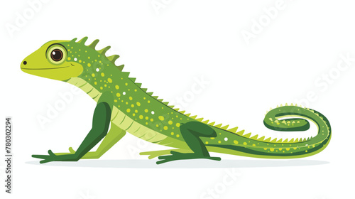 Cartoon cute lizard flat vector