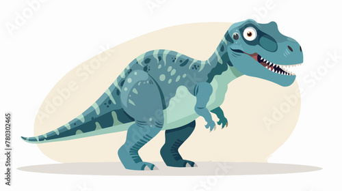 Cartoon Cute tyrannosaurus cartoon flat vector 