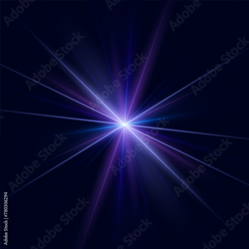 Fototapeta Naklejka Na Ścianę i Meble -  Flare with golden rays of light and magic sparkles. Bright star spark. Abstract yellow rays will raise. Transparent glitter gradient gloss, bright flash. Gold shining sun with sparkle rays. Vector.
