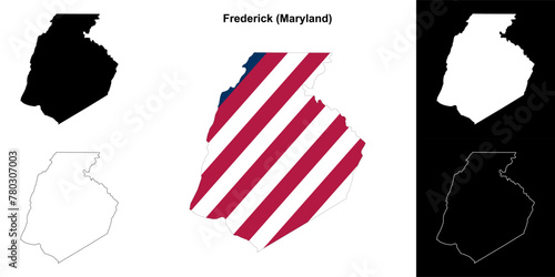 Frederick County (Maryland) outline map set