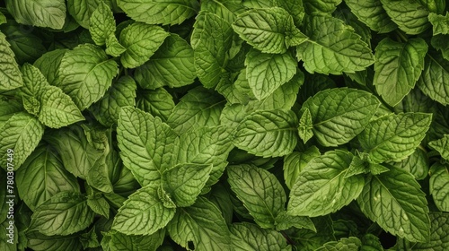 mint leaves close-up texture background 