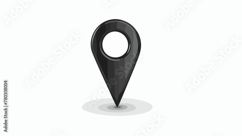 vector illustration pointer in black  icon pin gps photo
