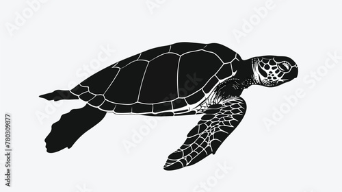 Black turtle silhouette. Vector illustratiion desing.