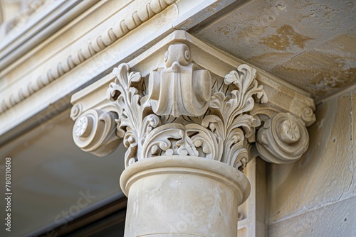 Architectural Stonework with Intricate Botanical Embellishments