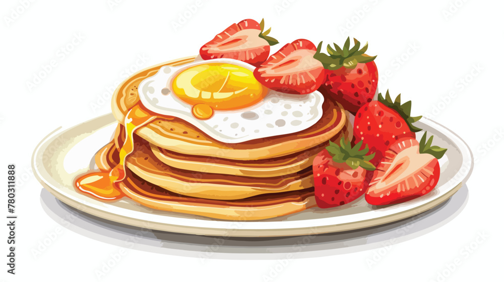 Breakfast eggs and pancakes design Food meal fresh 