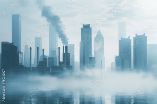 Low-Angle View of Pollution and City Architecture