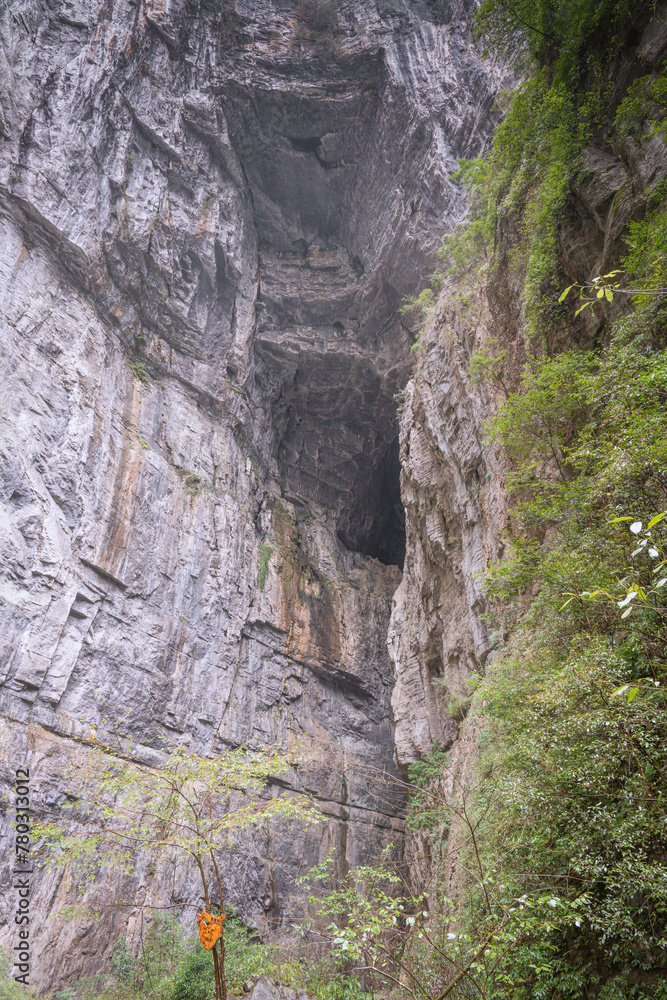 Wulong Karst limestone rock formations in Longshui Gorge Difeng