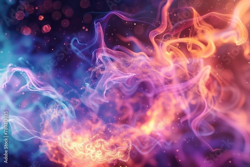 Abstract Universe: Dynamic Nebula of Swirling Colors