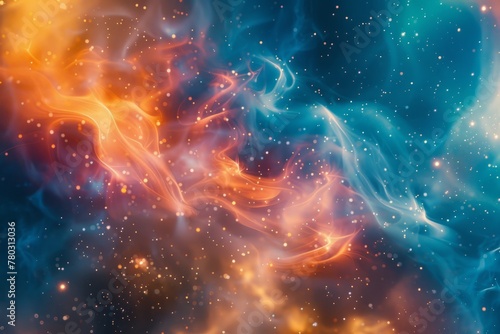 Nebulous Harmony: Swirling Particles in Abstract Space photo