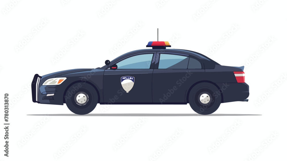 Car vehicle police flat vector isolated on white background